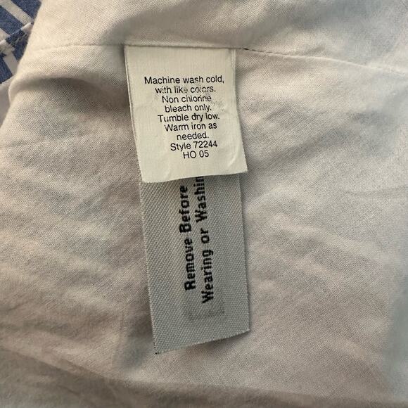 J. Crew light blue & white striped v-neck cotton sleeveless top size 10 - Picture 8 of 12